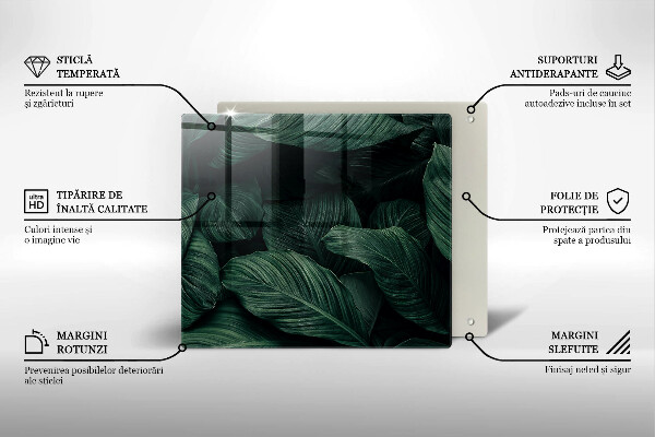 Induction hob cover Dark leaves