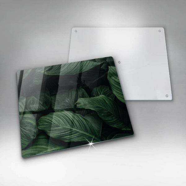 Induction hob cover Dark leaves