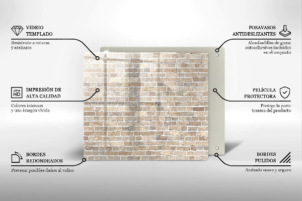 Induction hob cover Wall bright bricks