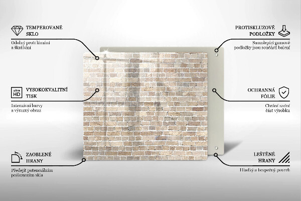 Induction hob cover Wall bright bricks