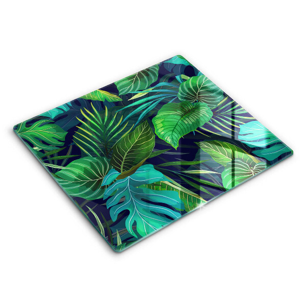 Induction hob cover Illustration of the jungle leaves