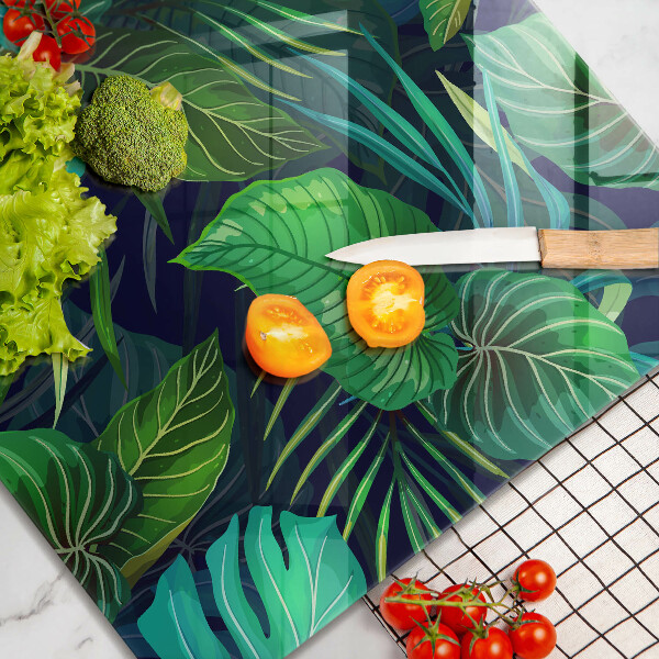 Induction hob cover Illustration of the jungle leaves