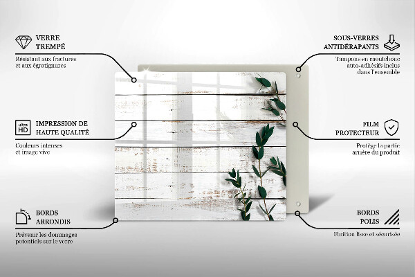 Worktop heat protector Old boards and leaves