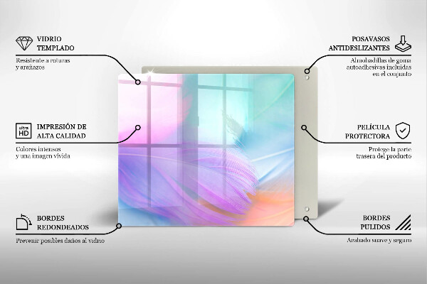 Worktop heat protector Pastel feathers