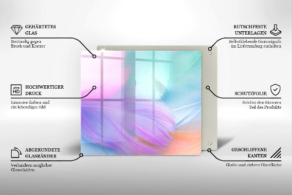 Worktop heat protector Pastel feathers