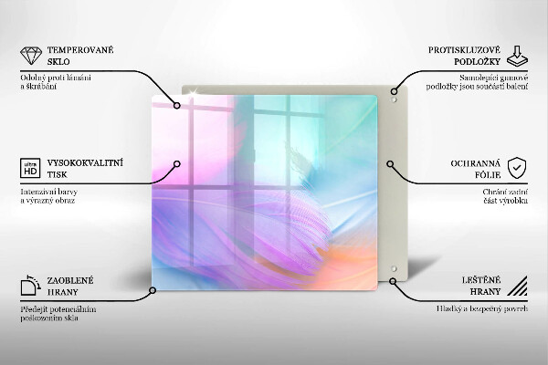 Worktop heat protector Pastel feathers