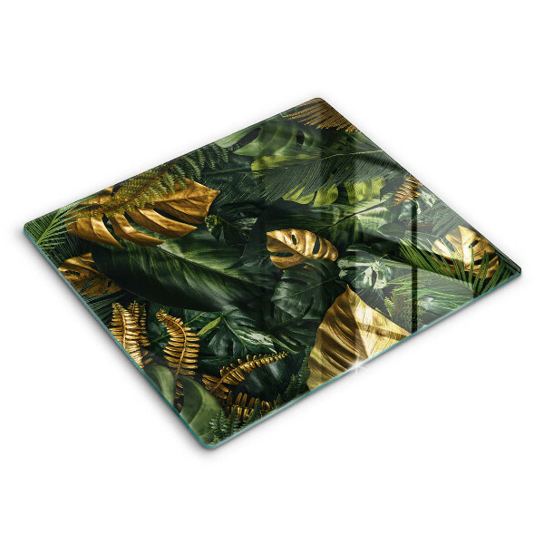 Kitchen worktop saver Monstera golden leaves