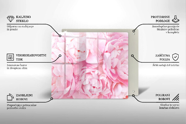 Worktop heat protector Delicate peonies