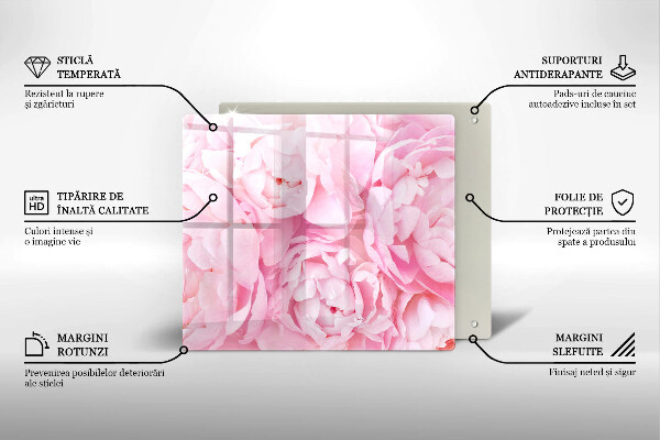 Worktop heat protector Delicate peonies