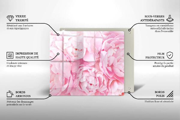 Worktop heat protector Delicate peonies