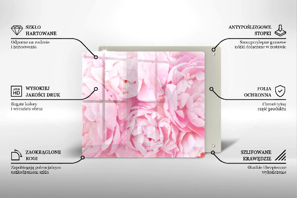 Worktop heat protector Delicate peonies