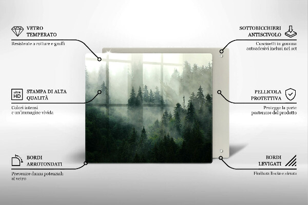 Worktop heat protector Landscape of a hazy forest