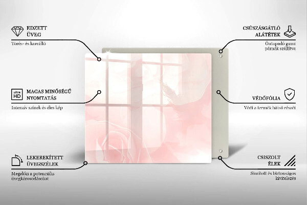 Kitchen worktop saver Pastel background roses