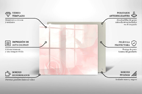 Kitchen worktop saver Pastel background roses