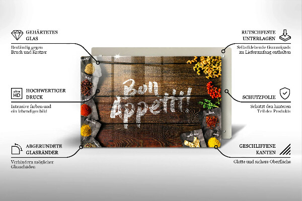 Induction hob protector Boards inscription Bon Appetit