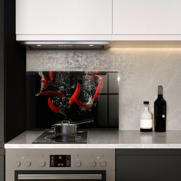 Induction hob protector Chili peppers in water