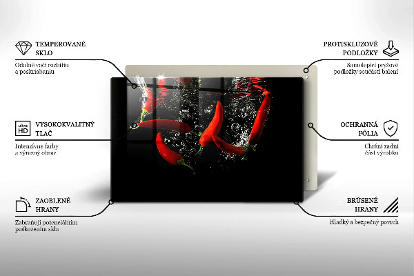 Induction hob protector Chili peppers in water