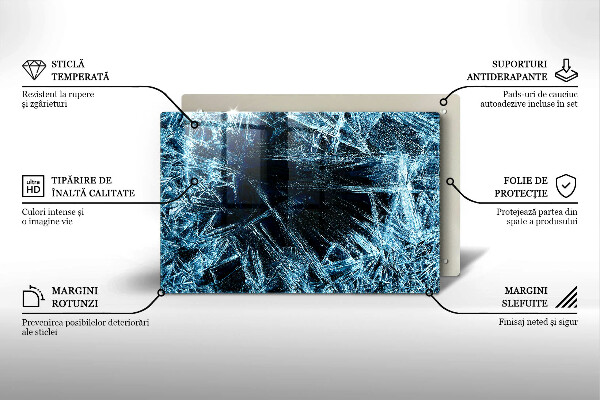 Worktop protector Sharp ice structure