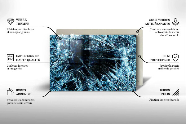 Worktop protector Sharp ice structure