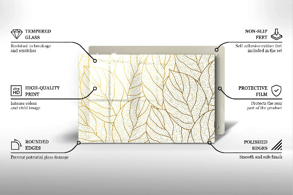 Worktop saver Line-art leaves pattern