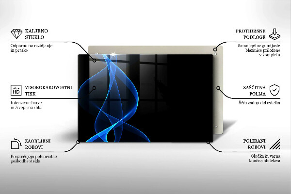 Worktop protector Blue smoke lines