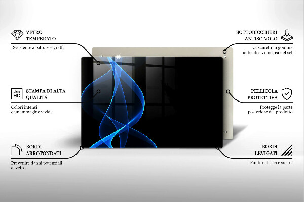 Worktop protector Blue smoke lines