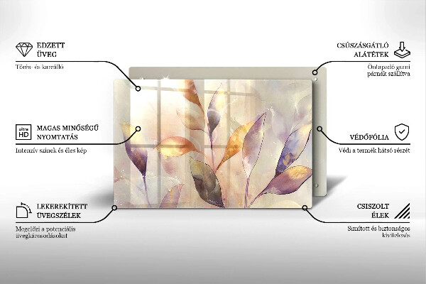 Worktop saver Painted boho leaves