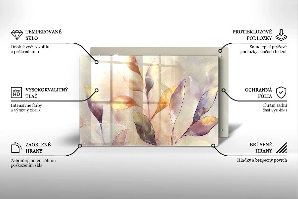 Worktop saver Painted boho leaves