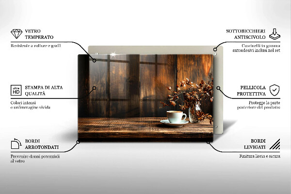 Worktop saver Coffee cup and wood