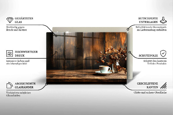 Worktop saver Coffee cup and wood