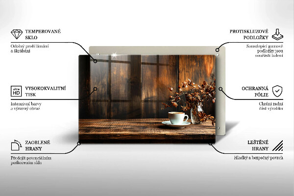 Worktop saver Coffee cup and wood