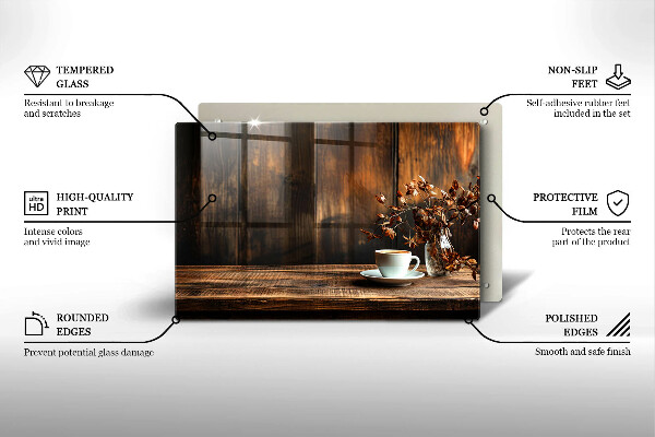 Worktop saver Coffee cup and wood