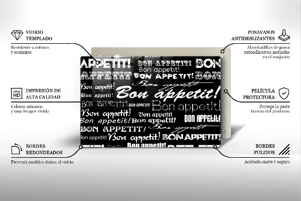 Worktop saver Kitchen text Bon Appetit