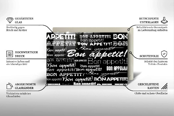 Worktop saver Kitchen text Bon Appetit