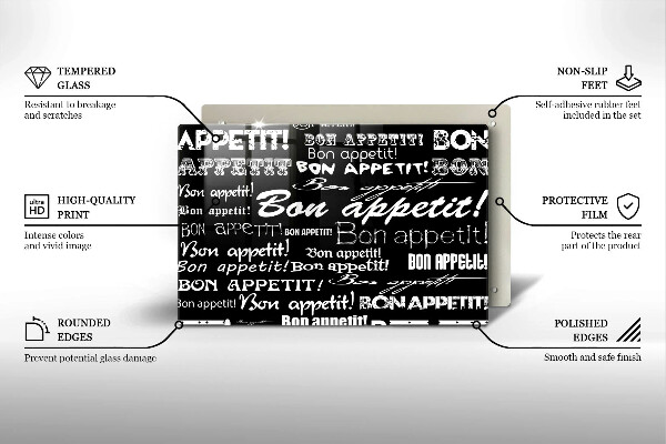 Worktop saver Kitchen text Bon Appetit