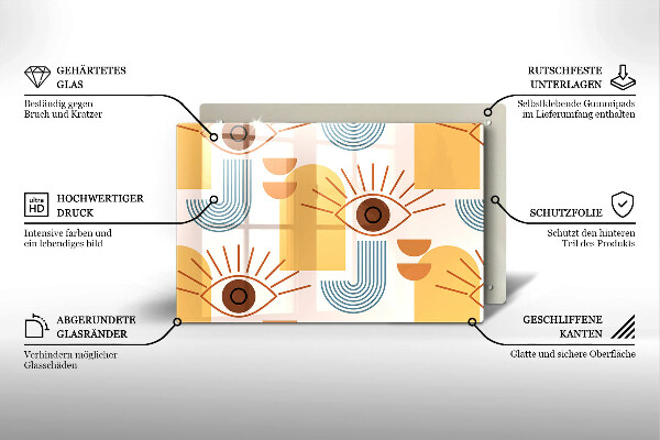 Worktop saver Boho pattern eyes