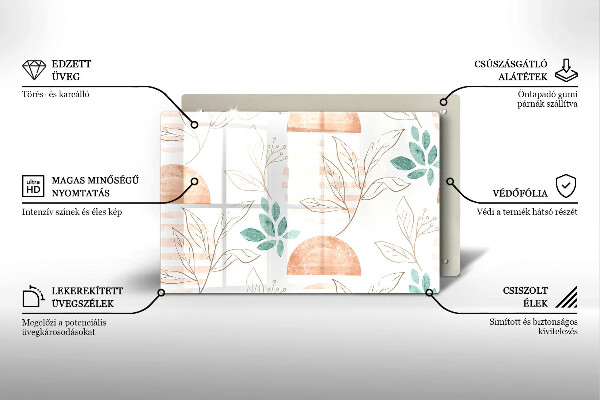 Worktop saver Boho pattern leaves