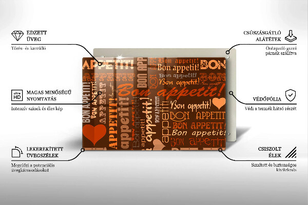 Induction hob protector Text Bon Appetit