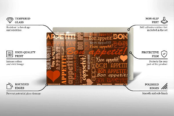 Induction hob protector Text Bon Appetit