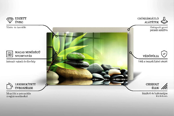 Work surface savers Zen bamboo stones