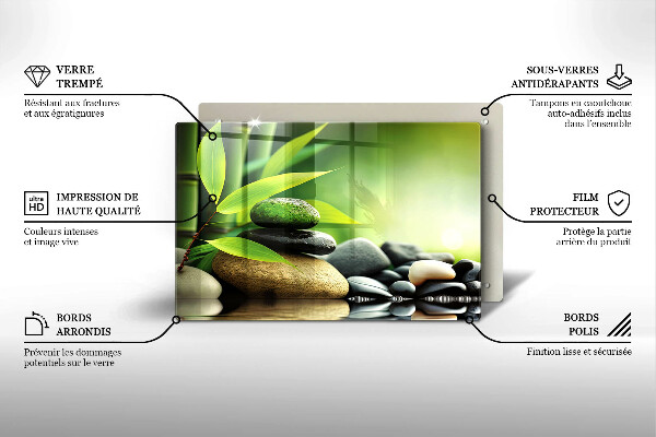 Work surface savers Zen bamboo stones