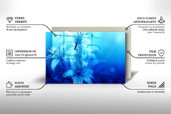 Work surface savers Blue flowers