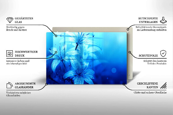 Work surface savers Blue flowers