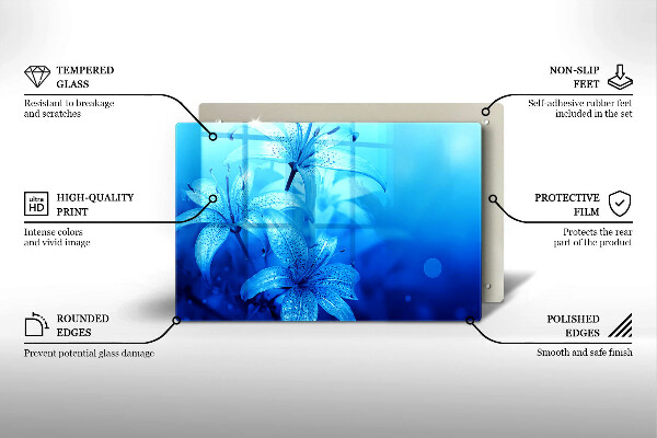 Work surface savers Blue flowers