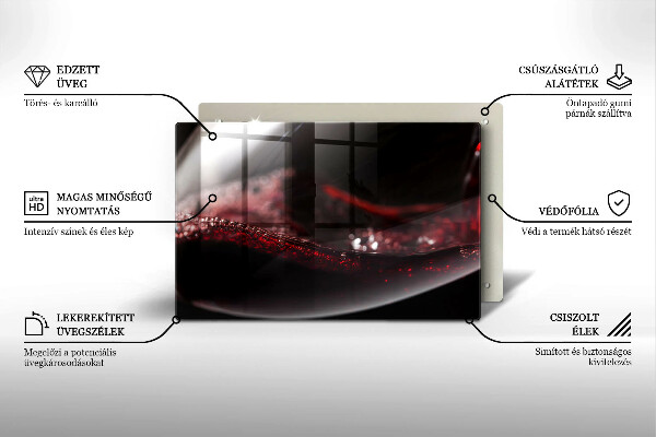 Work surface savers Red wine glass