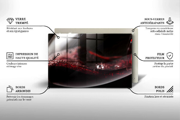 Work surface savers Red wine glass