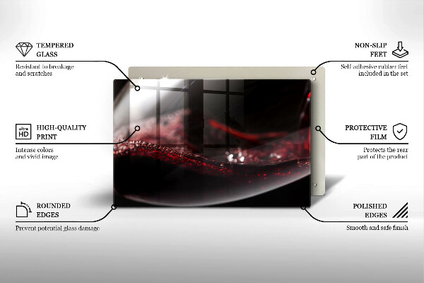 Work surface savers Red wine glass