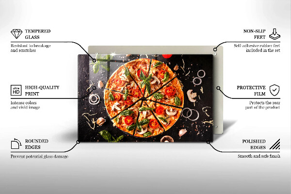 Kitchen worktop saver Pizza with mushrooms