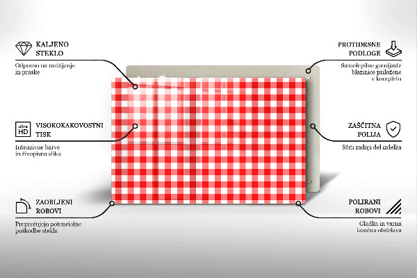 Kitchen worktop saver Red white grille