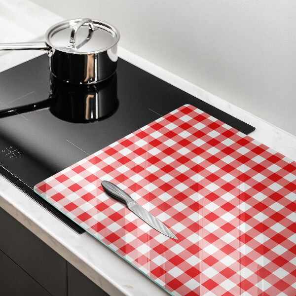 Kitchen worktop saver Red white grille